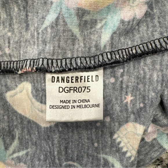 Dangerfield t-shirt midi dress size 6 Tattoo Style Jurassic print Grunge Goth - Picture 7 of 8